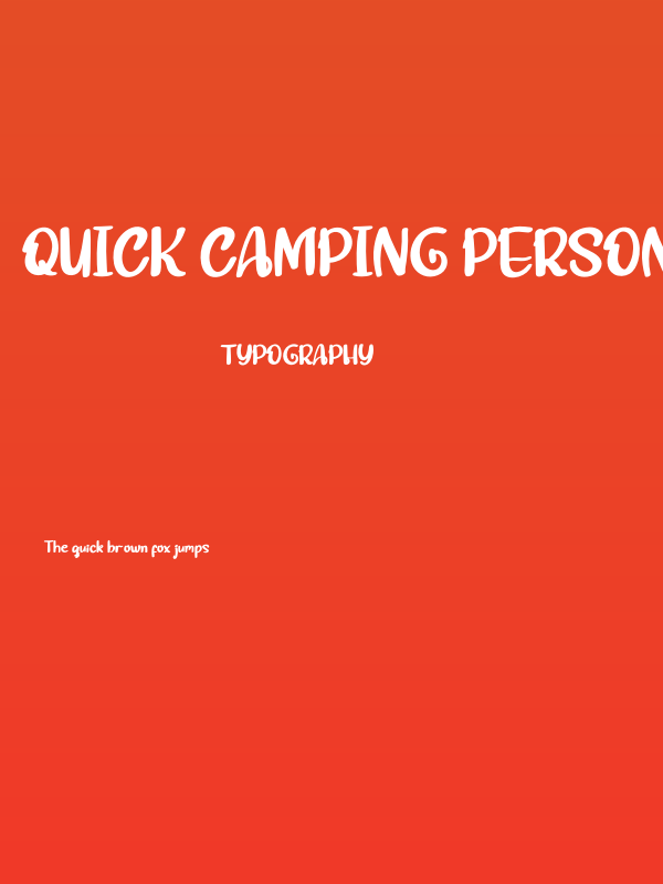Quick Camping Personal Use Poster