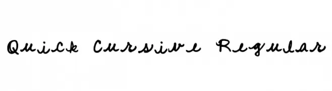Quick Cursive Regular  नि: शुल्क फ़ॉन्ट्स डाउनलोड