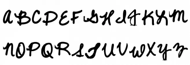 Quick Cursive Regular फ़ॉन्ट अपरकेस