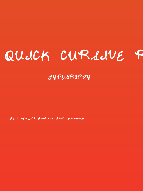 Quick Cursive Regular Poster