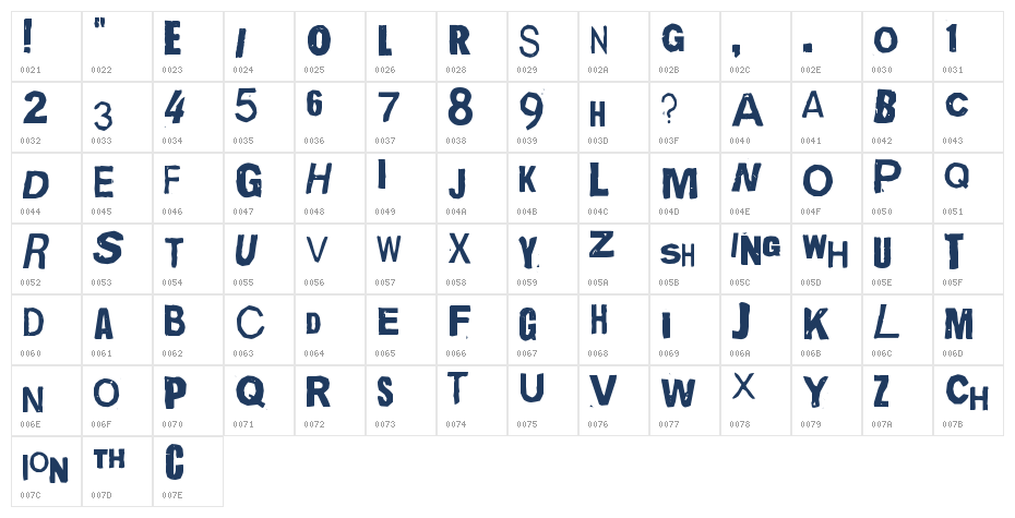 Quick End Jerk2 Character Map
