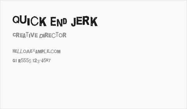 Quick End Jerk Business Card