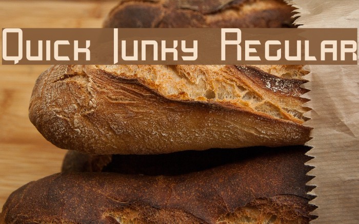 Quick Junky Regular Font examples