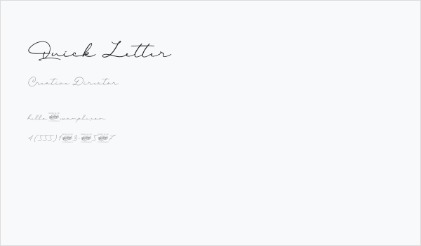 Quick Letter Business Card