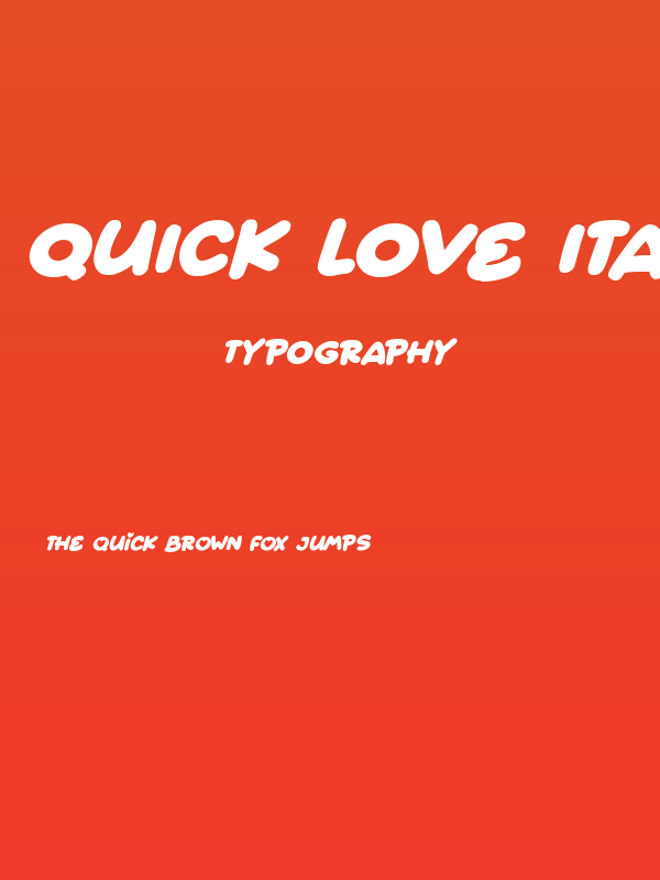 Quick Love Italic Poster