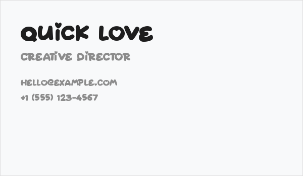 Quick Love Business Card