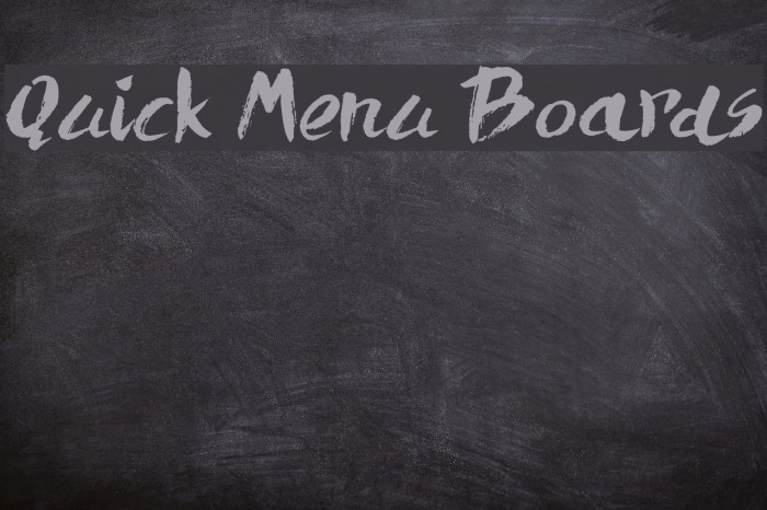 Quick Menu Boards Font examples
