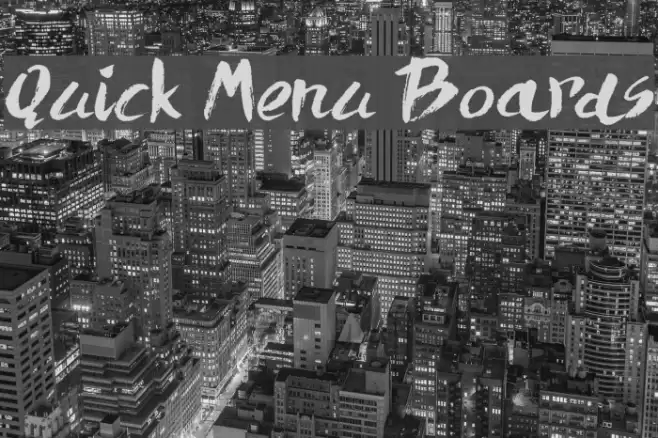 Quick Menu Boards Caratteri examples