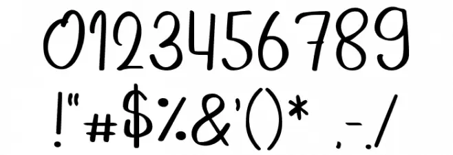 Quick Note Font OTHER CHARS