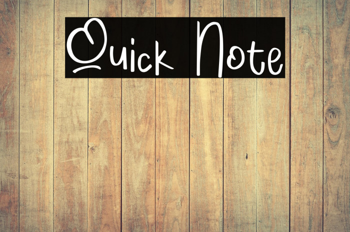 Quick Note Example 3