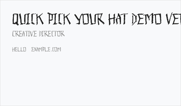 Quick Pick Your Hat Demo Version Business Card