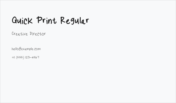 Quick Print Regular Business Card