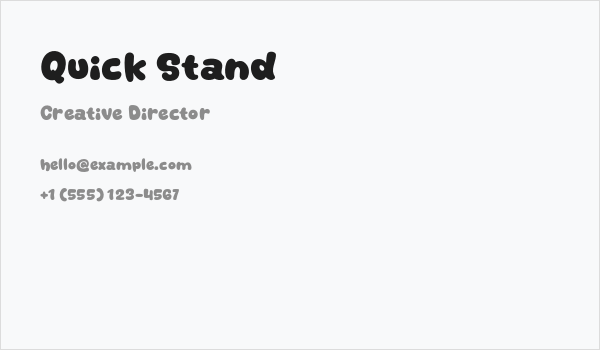 Quick Stand Business Card