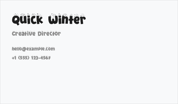 Quick Winter Business Card