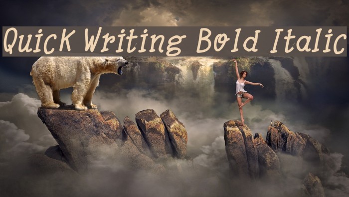 Quick Writing Bold Italic Font examples