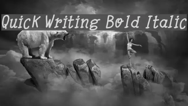 Quick Writing Bold Italic Font examples