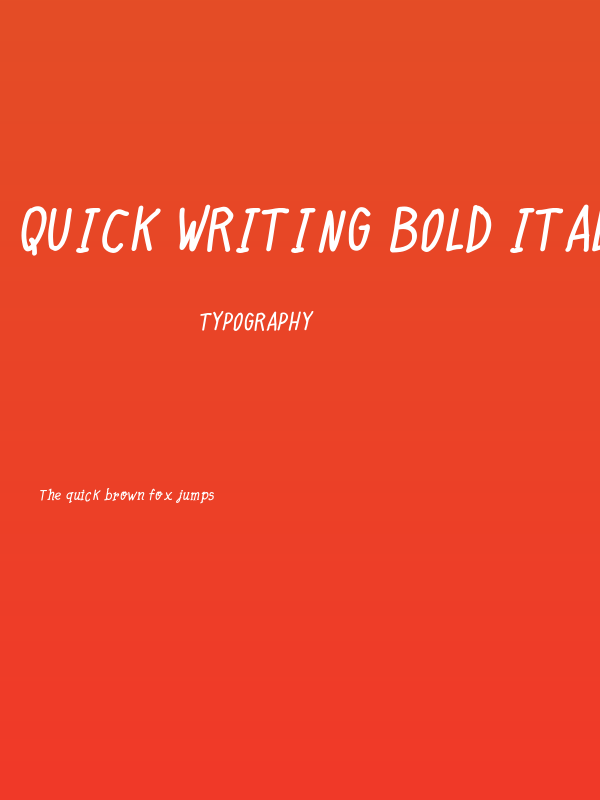 Quick Writing Bold Italic Poster