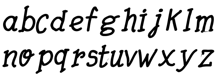 Quick Writing Bold Italic Font LOWERCASE