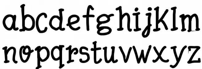 Quick Writing Bold Schriftart Kleinbuchstaben