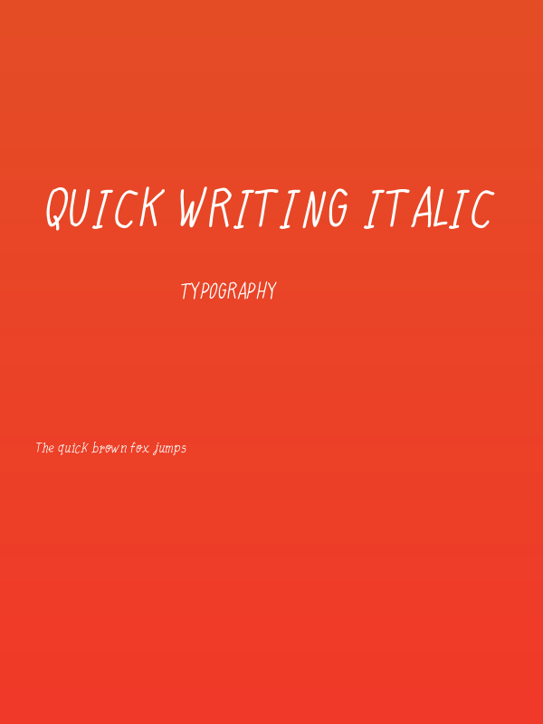 Quick Writing Italic Poster