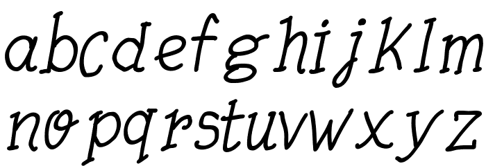 Quick Writing Italic Font LOWERCASE