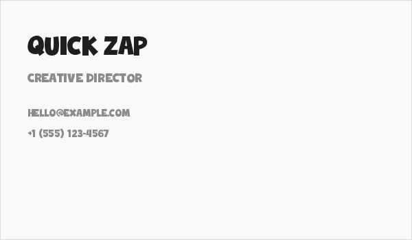 Quick Zap Business Card