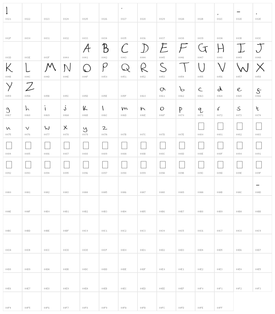 Quick note_bold Bold Character Map