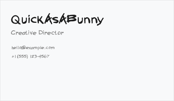 QuickAsABunny Business Card