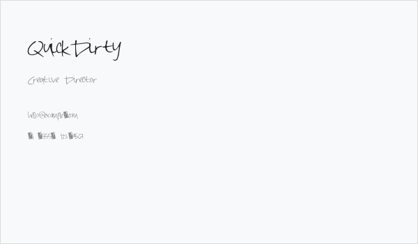 QuickDirty Business Card