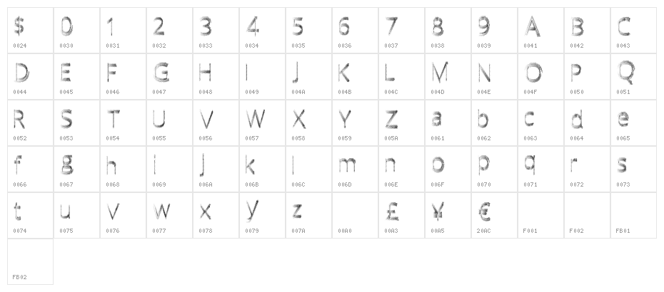 QuickFade Character Map