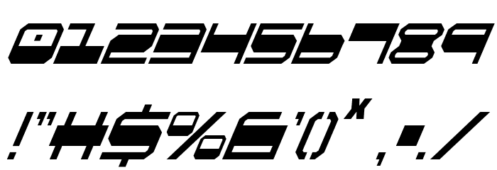 QuickGear Condensed Italic Font OTHER CHARS