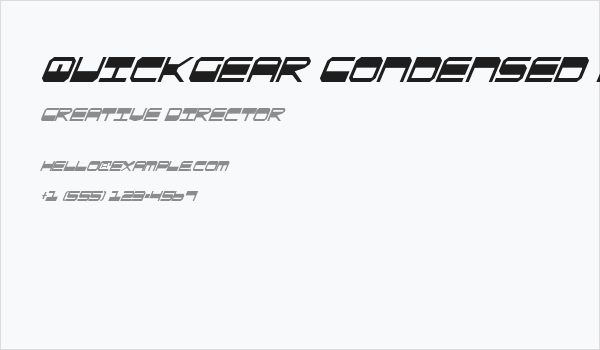 QuickGear Condensed Italic Business Card