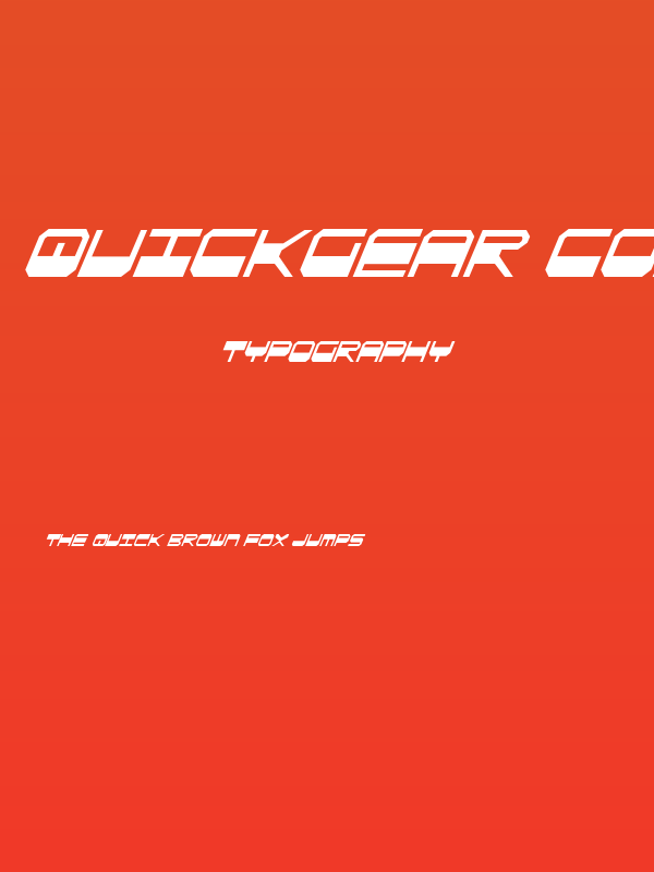 QuickGear Condensed Italic Poster