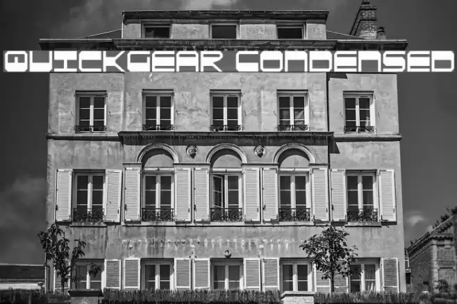 QuickGear Condensed Font examples