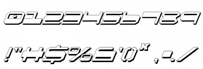 QuickGear Shadow Italic Font OTHER CHARS