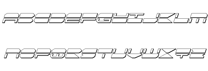 QuickMark 3D Italic Schriftart Kleinbuchstaben