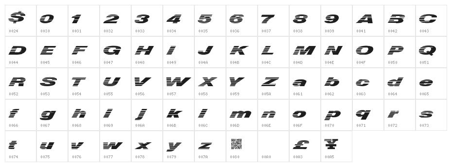 QuickMoney Character Map