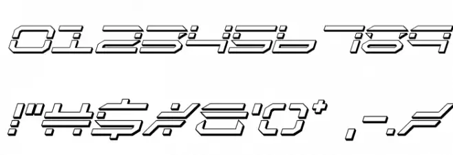 QuickQuick 3D Italic Шрифта ДРУГИЕ символов