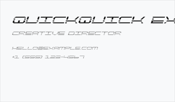 QuickQuick Expanded Italic Business Card