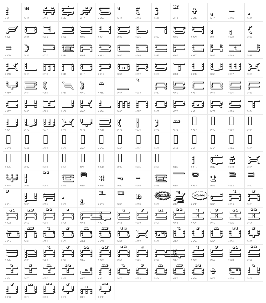 QuickQuick Shadow Character Map
