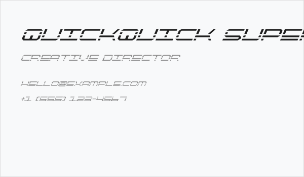 QuickQuick Super-Italic Business Card