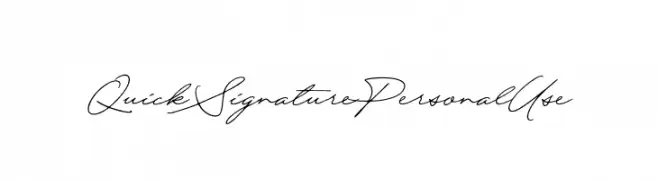 QuickSignaturePersonalUse  Frei Schriftart Herunterladen