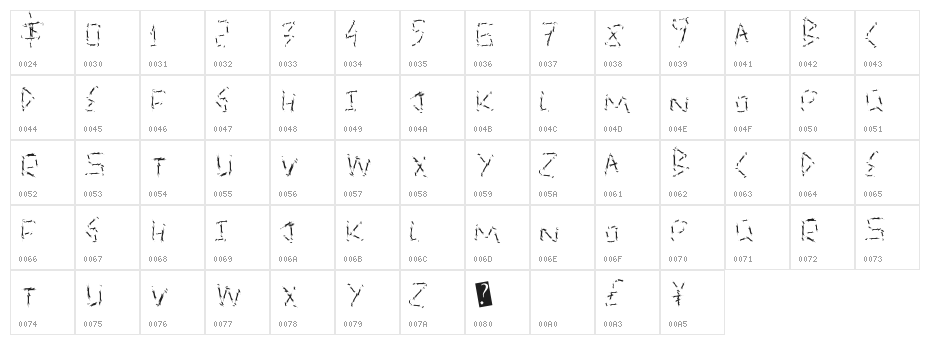 QuickSlash Character Map