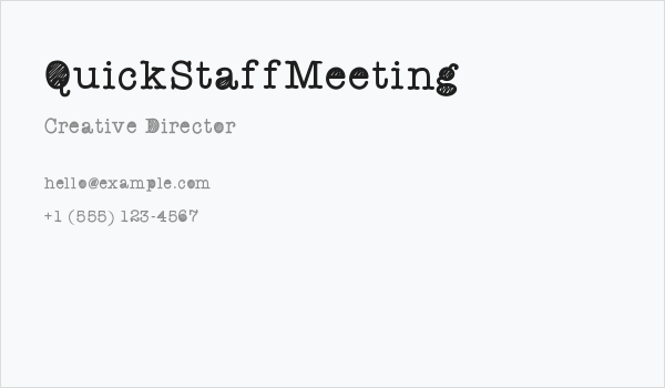 QuickStaffMeeting Business Card
