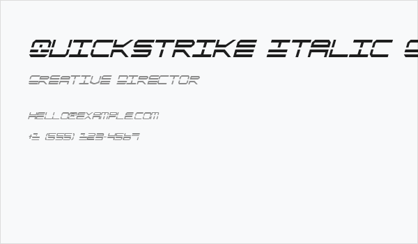 QuickStrike Italic Condensed Business Card