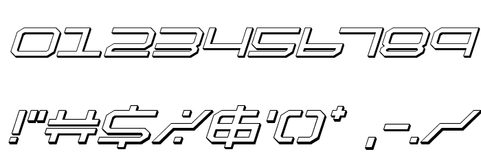 QuickTech 3D Italic Font OTHER CHARS