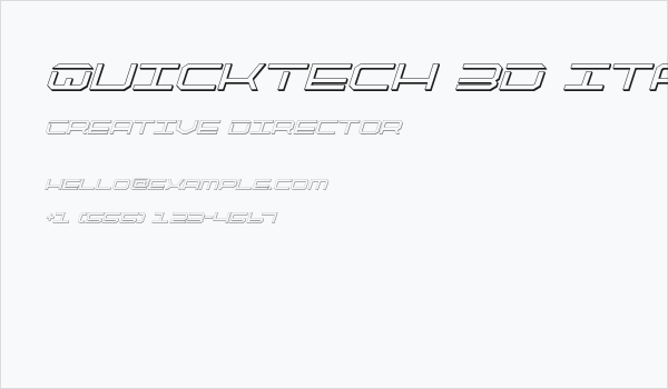 QuickTech 3D Italic Business Card