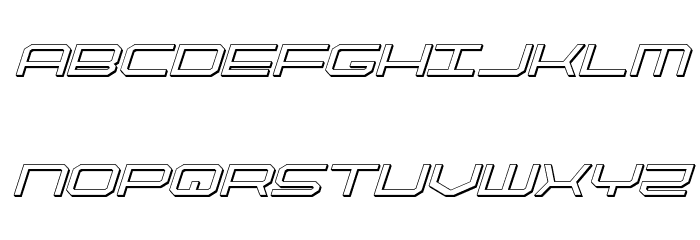 QuickTech 3D Italic Font LOWERCASE