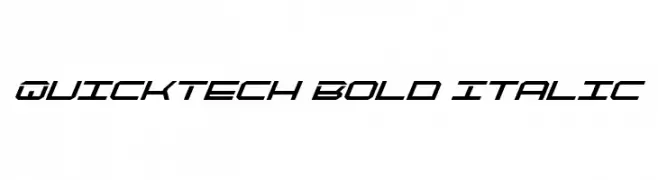 QuickTech Bold Italic  Скачать бесплатные шрифты