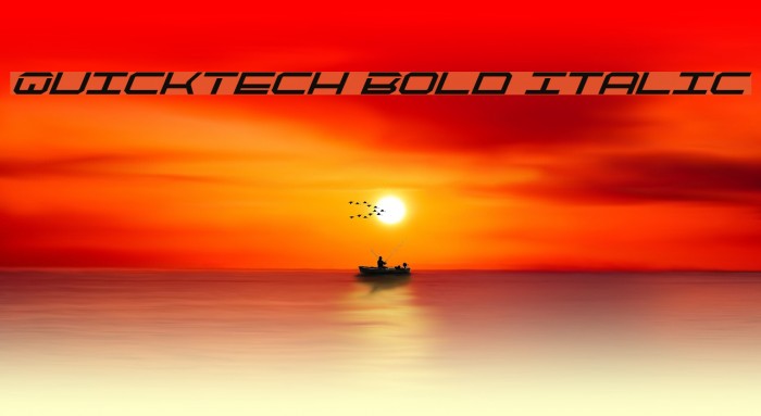 QuickTech Bold Italic Font examples